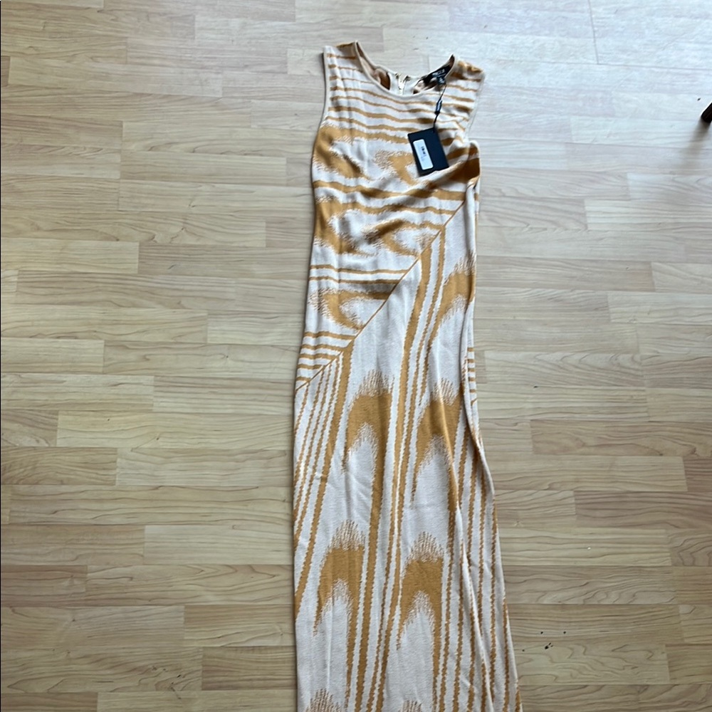 Orange and cream dress